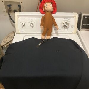 NWT DKNY Sweatshirt Mens  Fleece Crewneck Sleeve Zip Pocket $79 size 2X